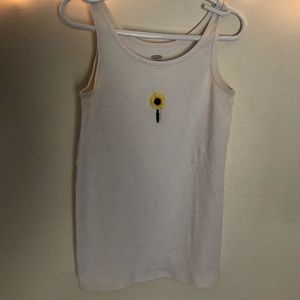Hand Embroidered Sunflower Tank Top
